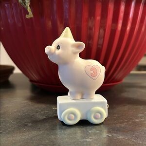 Precious Moments Piglet Figurine with White and Cream Accents